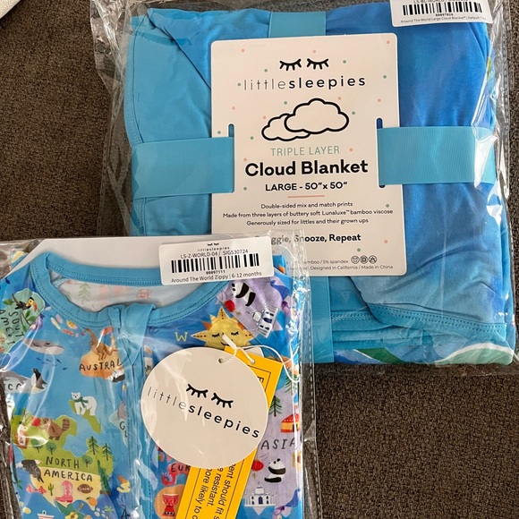 NEW Little Sleepies Around the World zippy and cloud blanket - Picture 4 of 8